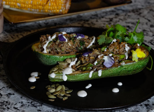 Stuffed Grilled Zucchini