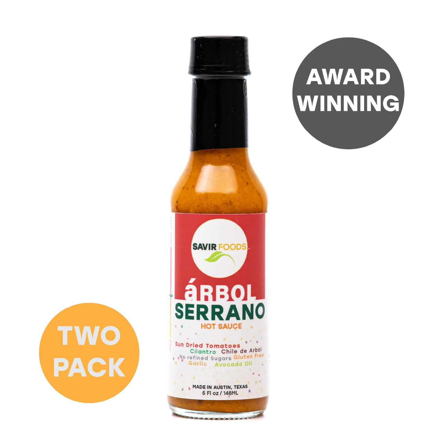 Savir Foods Arbol Serrano Hot Sauce 2 Pack