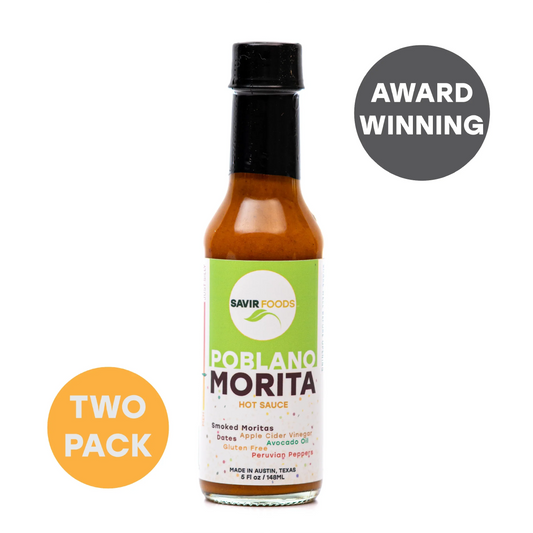 Savir Foods Poblano Morita Hot Sauce 2 Pack