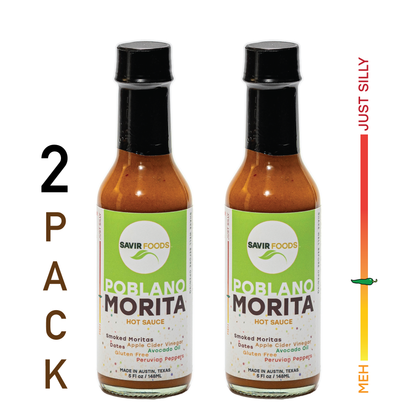 Savir Foods Poblano Morita Hot Sauce 2 Pack