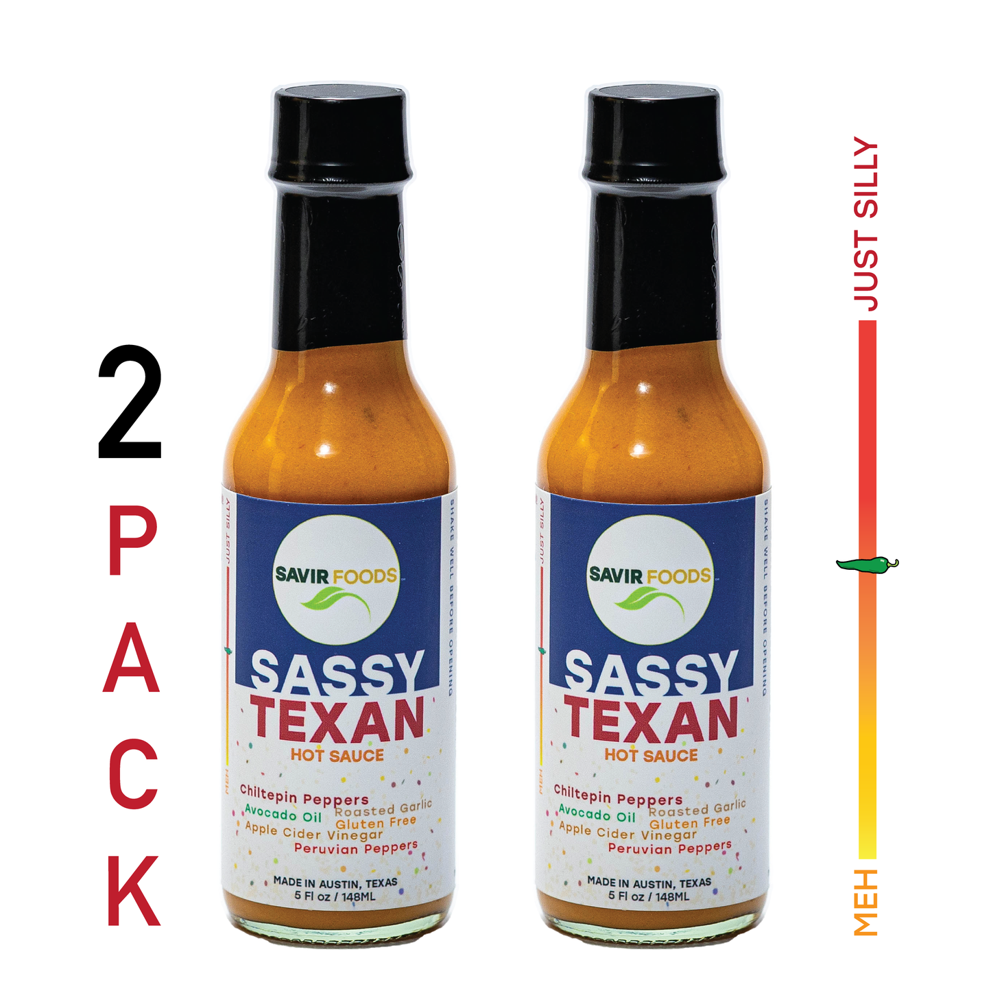 Savir Foods Sassy Texan Hot Sauce 2 Pack